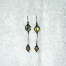 Load image into Gallery viewer, Labradorite Micro-macramé &amp; Silver Earrings
